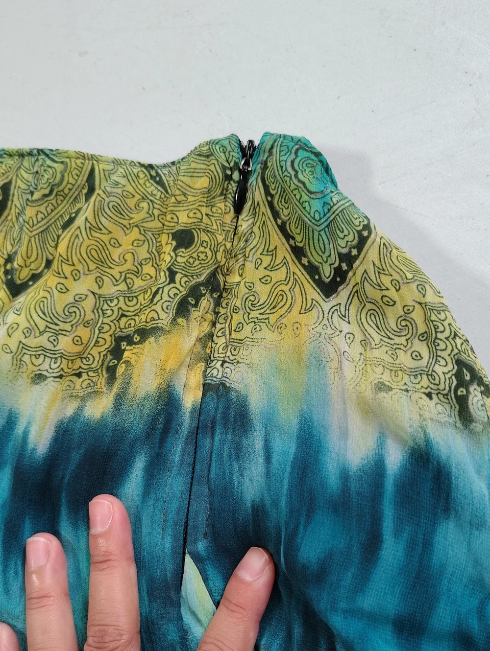 Vintage Tracy Evan Tie Dye Paisley Ruffle Mini Skirt Size 1 Fairy Grunge 90s